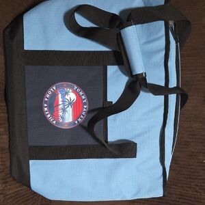 Blue and Black Tote Bag